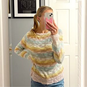 Vintage Pastel Rainbow Knit Sweater